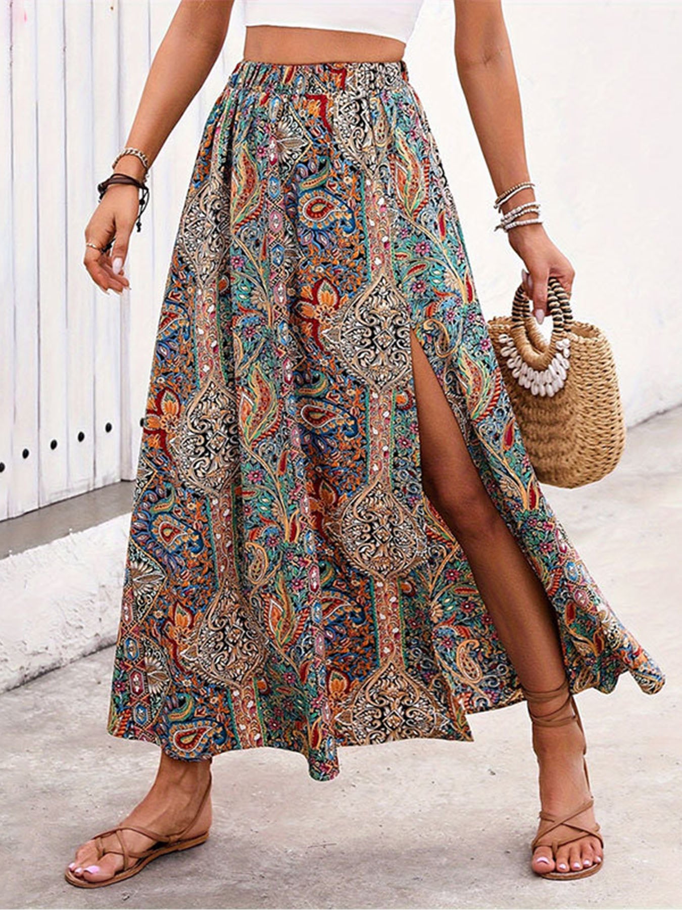 Vorioal Ethnic Print Skirt