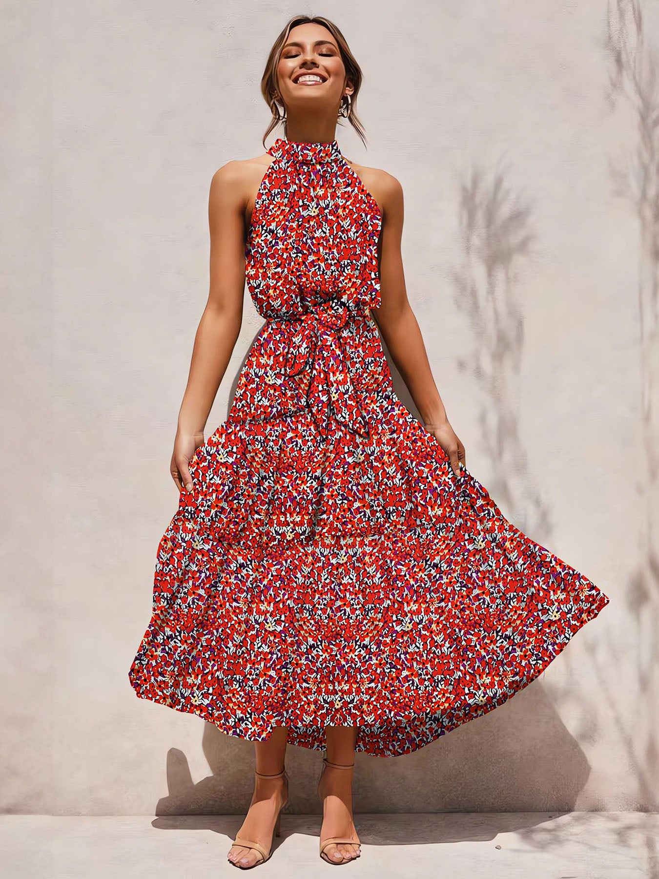 Vorioal Polka Floral Dress