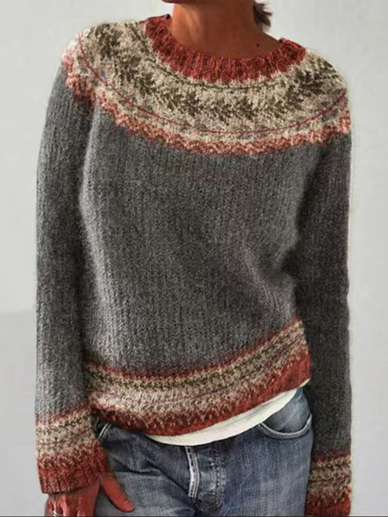 Vorioal Warm Knit Loose Pullover