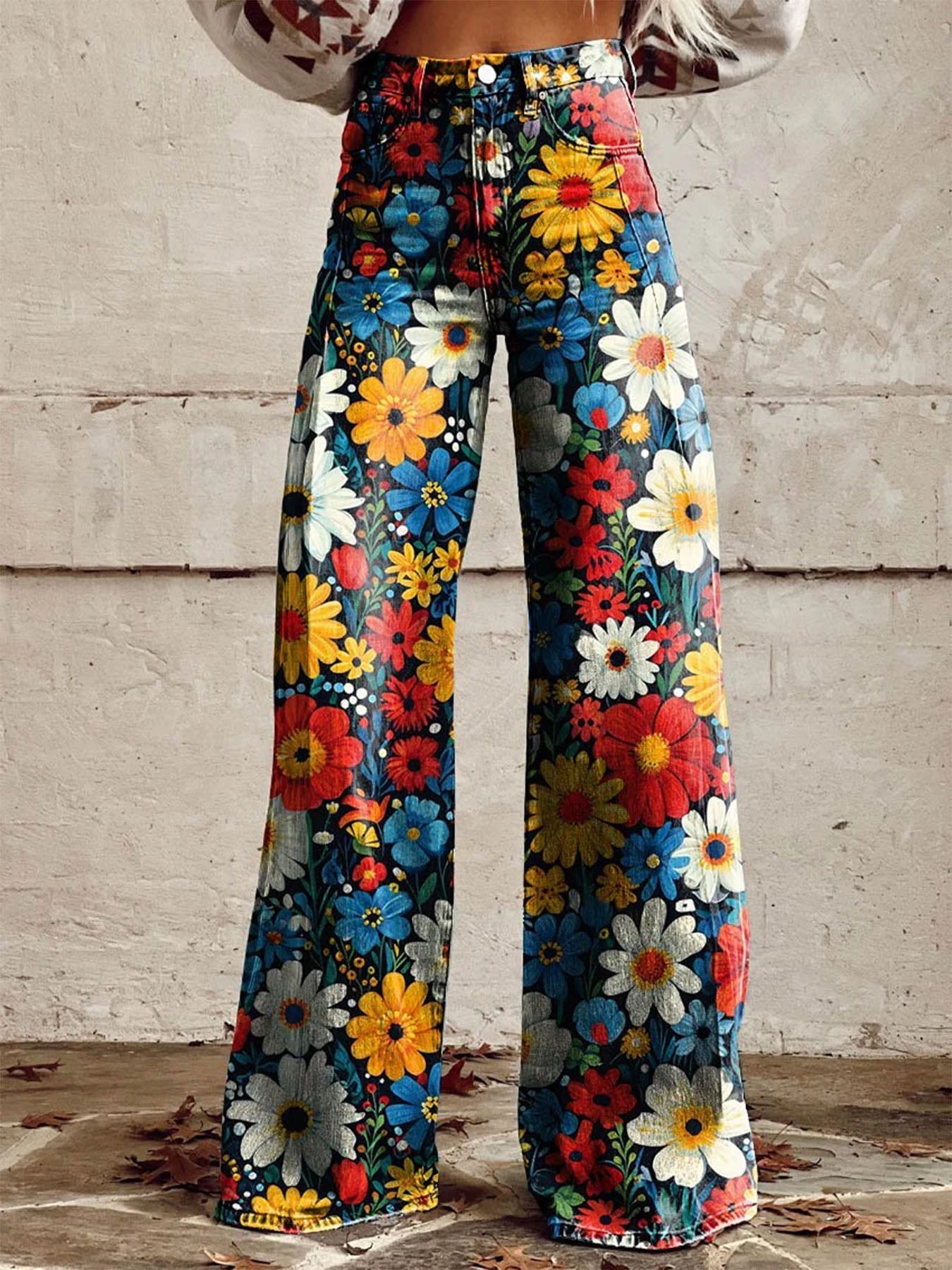 Vorioal Sunflower Wide Leg Pants