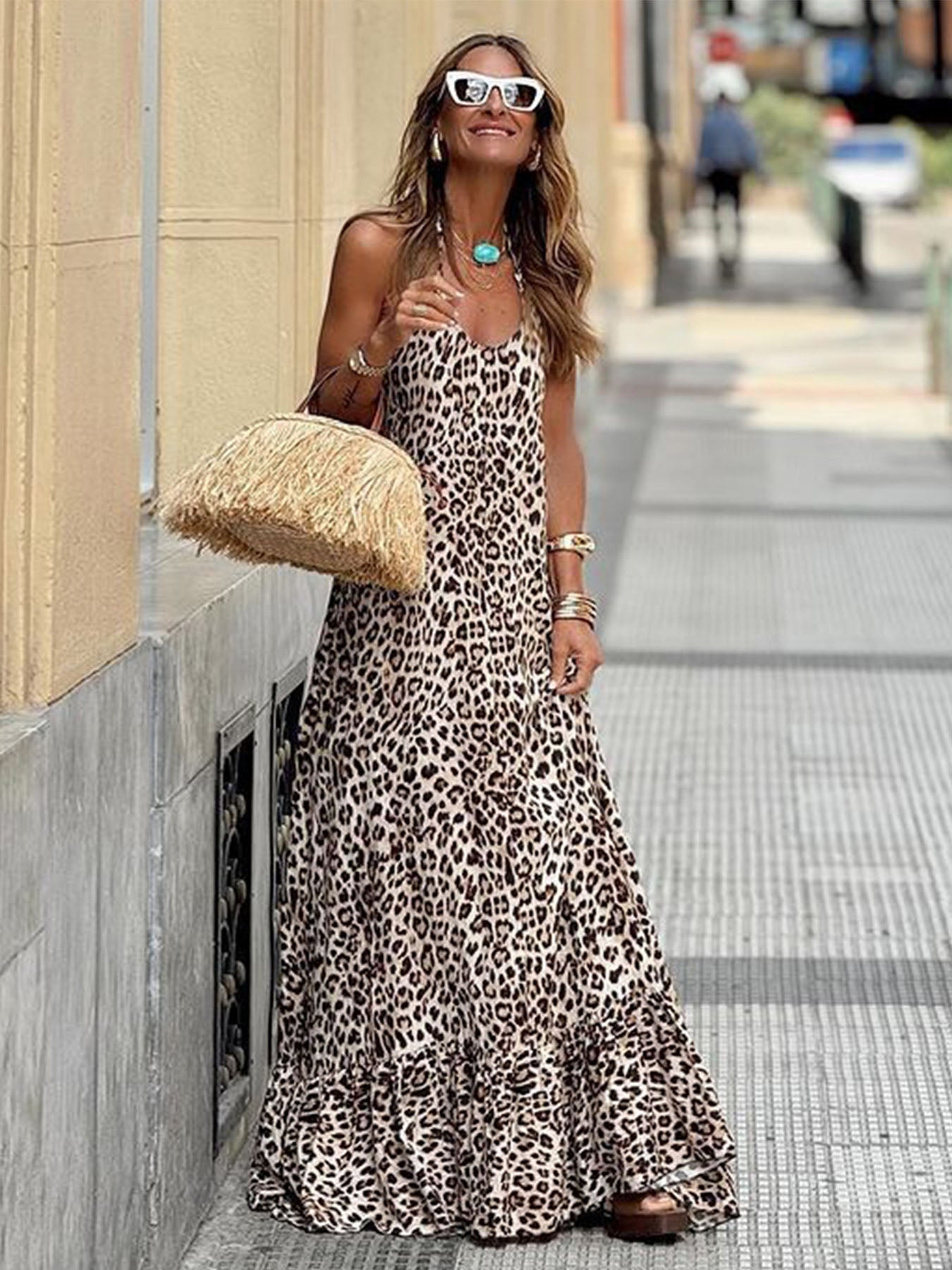 Vorioal Leopard Sexy Dress