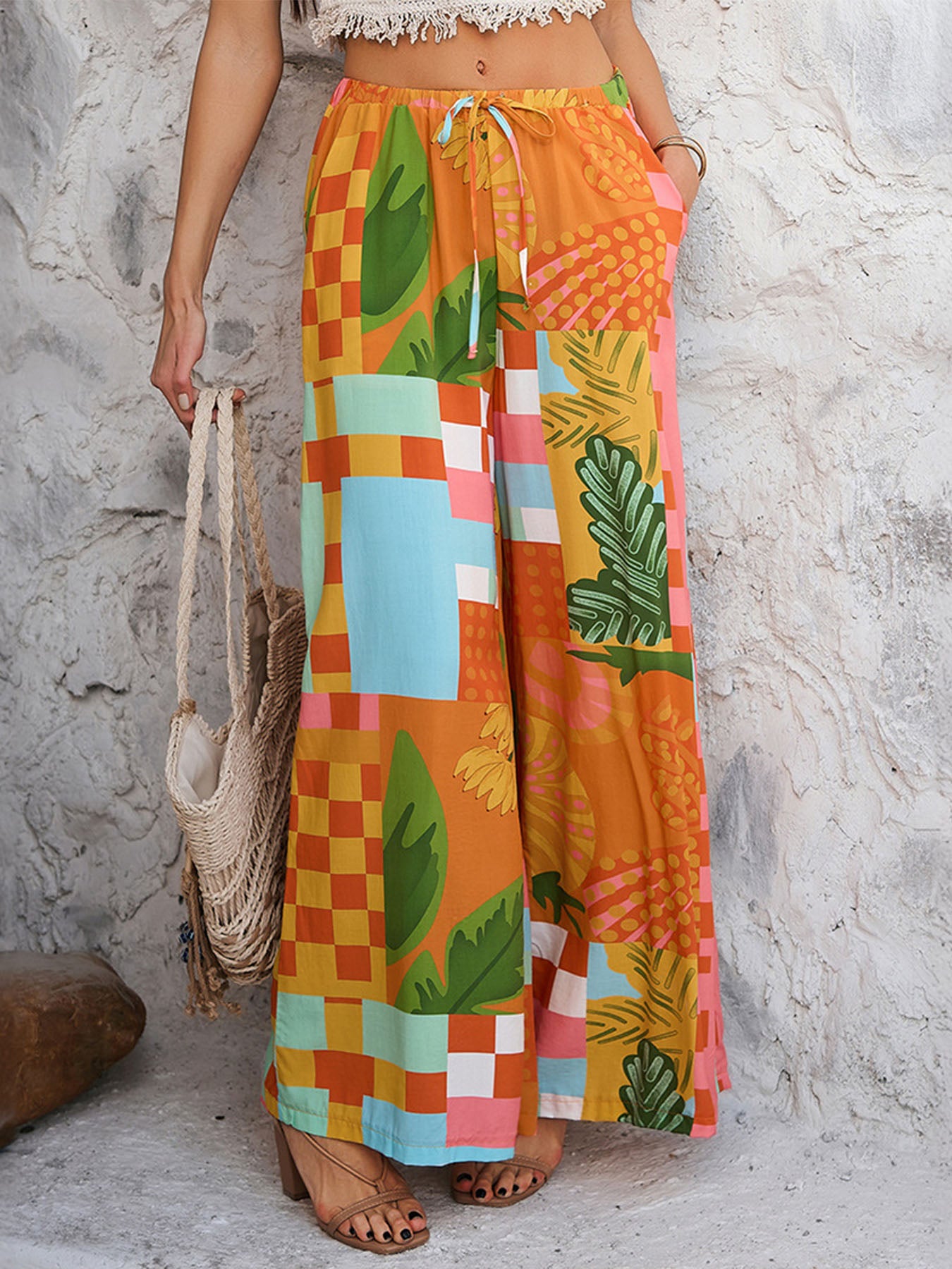 Boho Cute Fruit Palazzo Pants