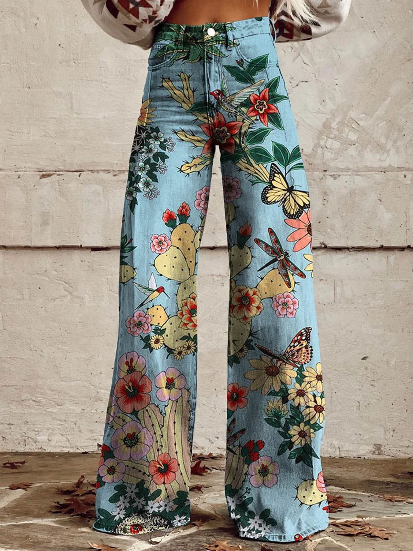 Vorioal Hacienda Cactus Wide Leg Pants