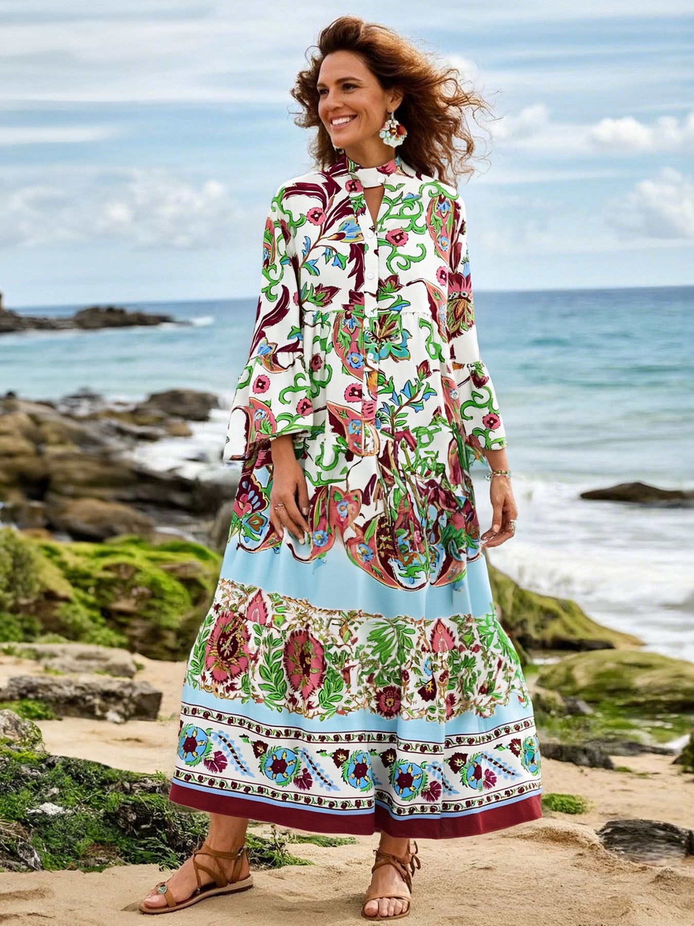 Chic Breathable Tropical Dress