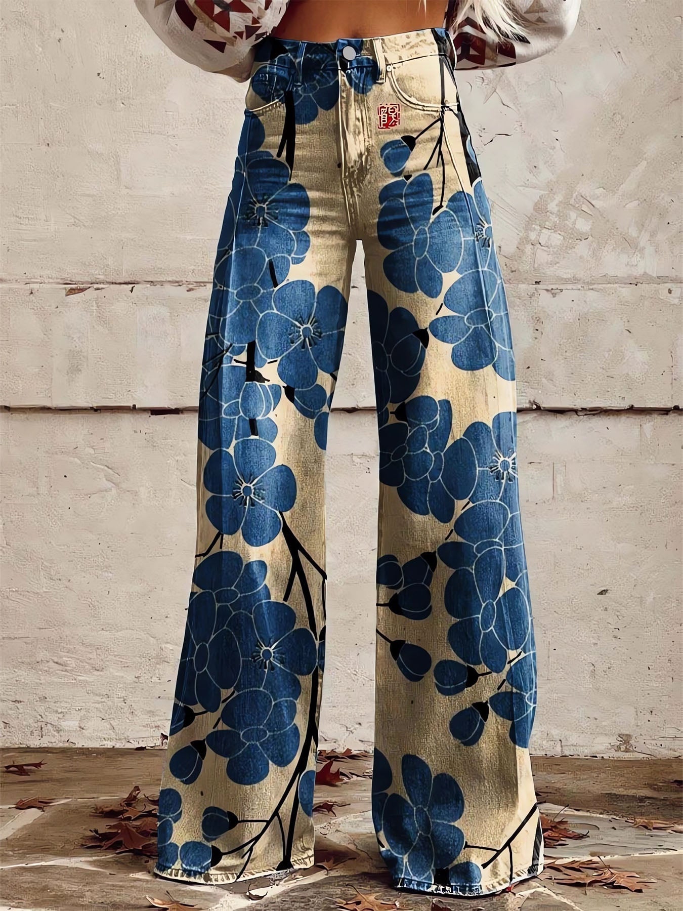 Vorioal Blue Floral Pants