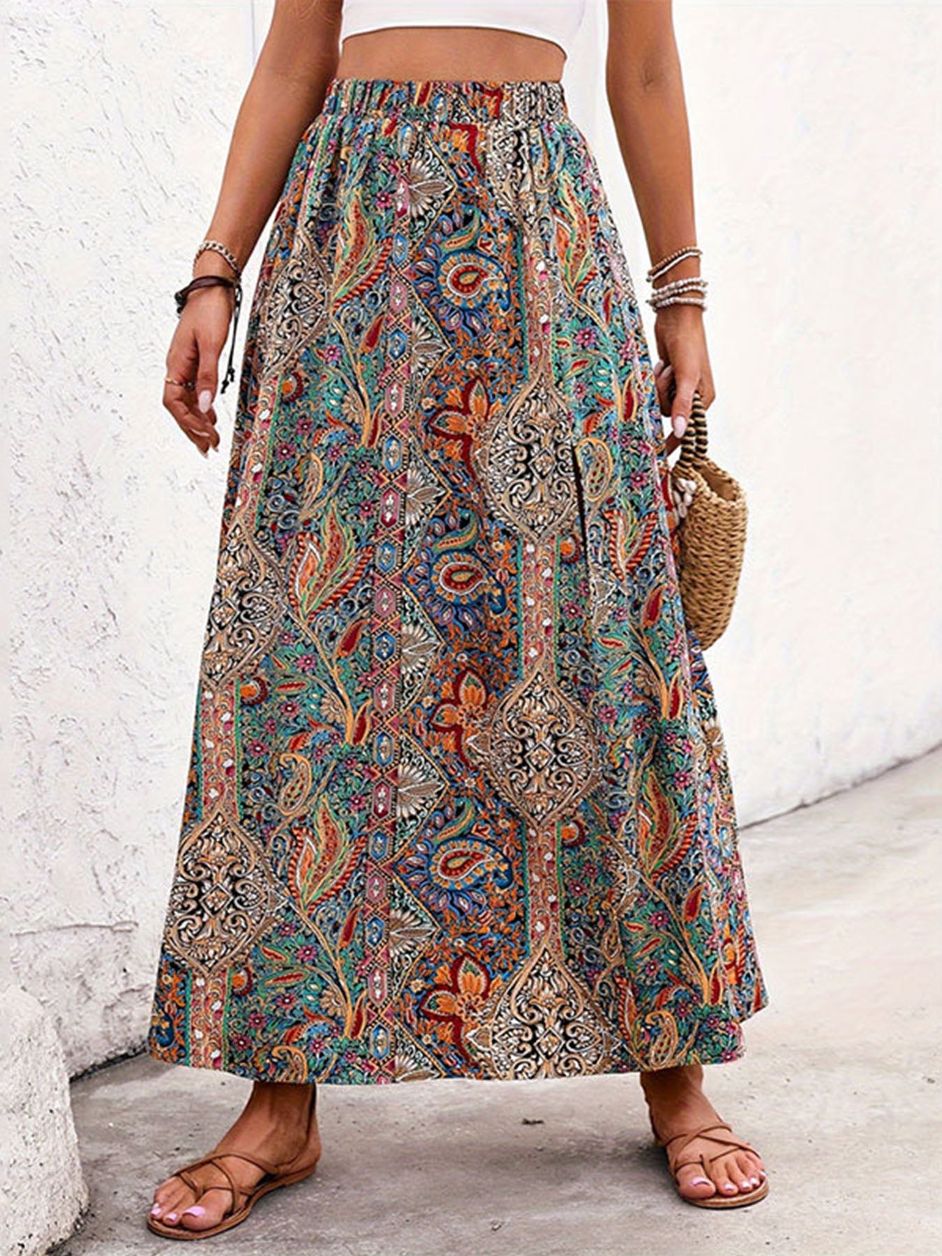 Vorioal Ethnic Print Skirt