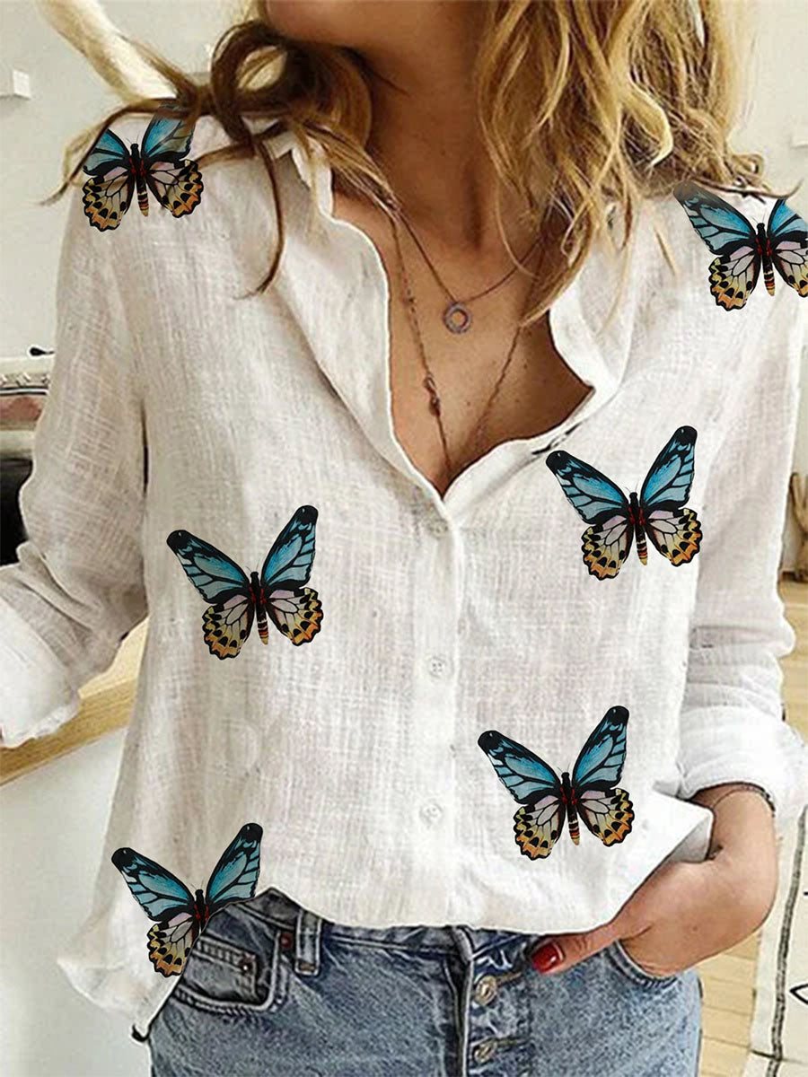 Vorioal Butterfly Print Shirt