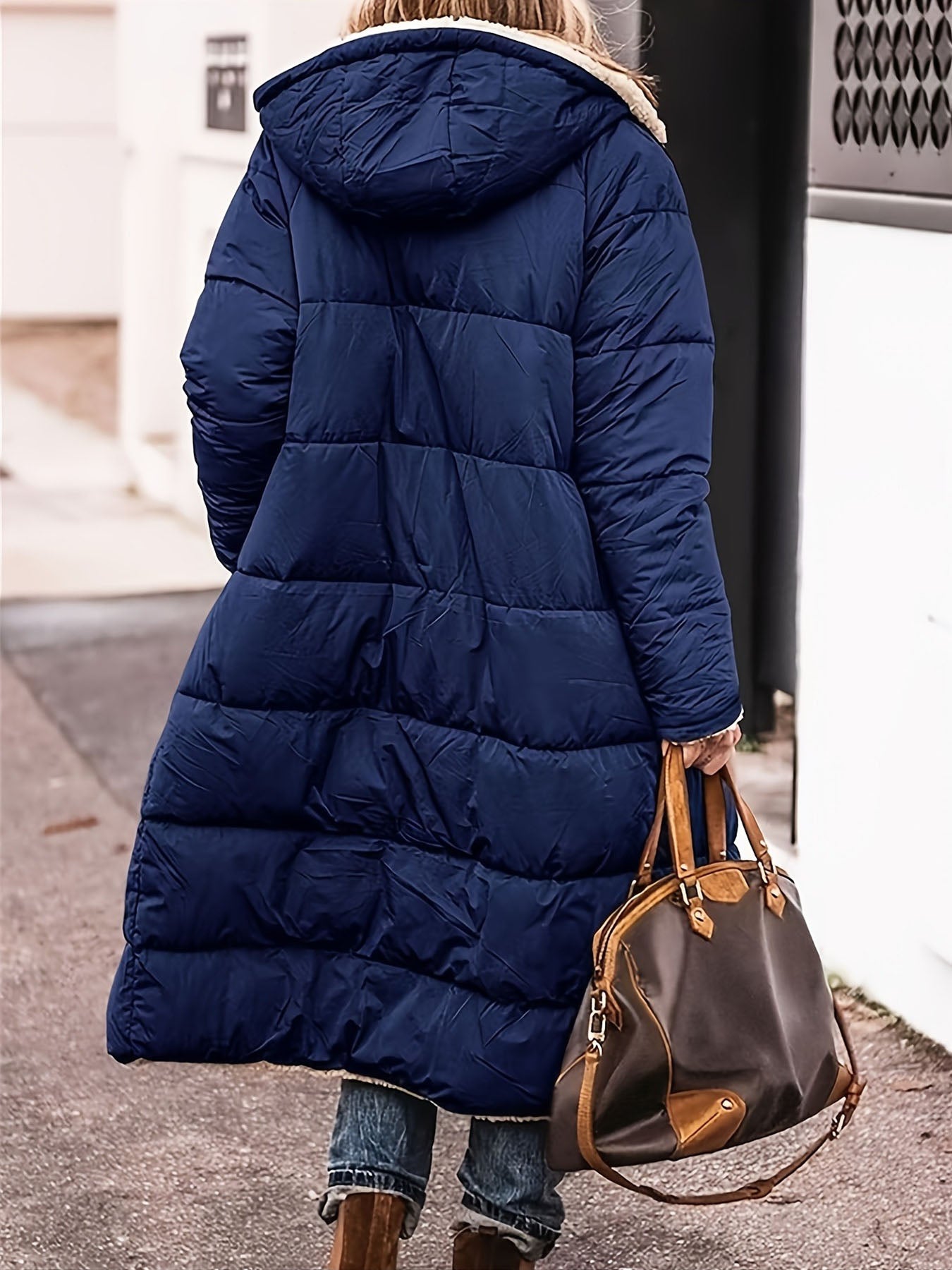 Vorioal Thickened Navy Reversible Long Coat