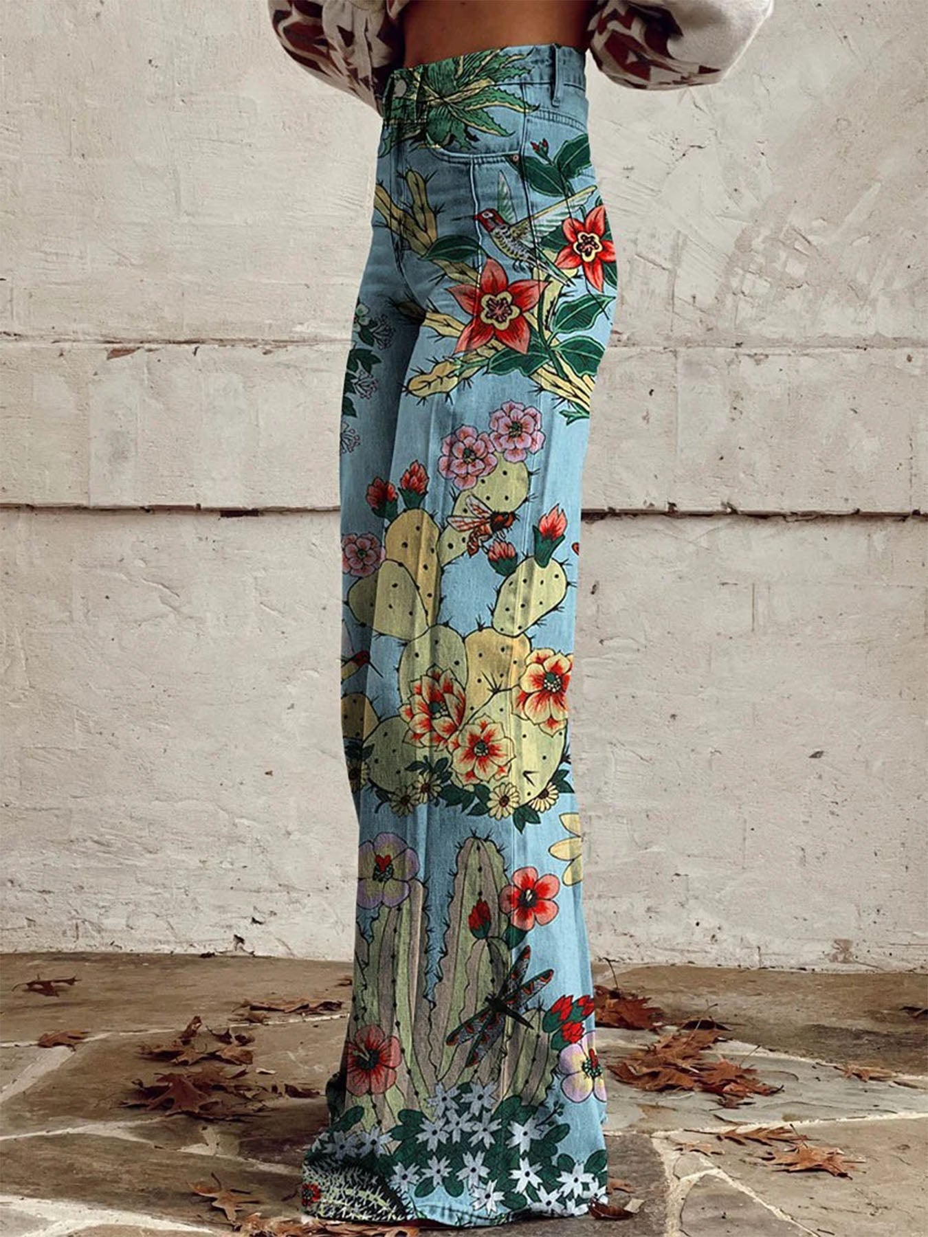 Vorioal Hacienda Cactus Wide Leg Pants