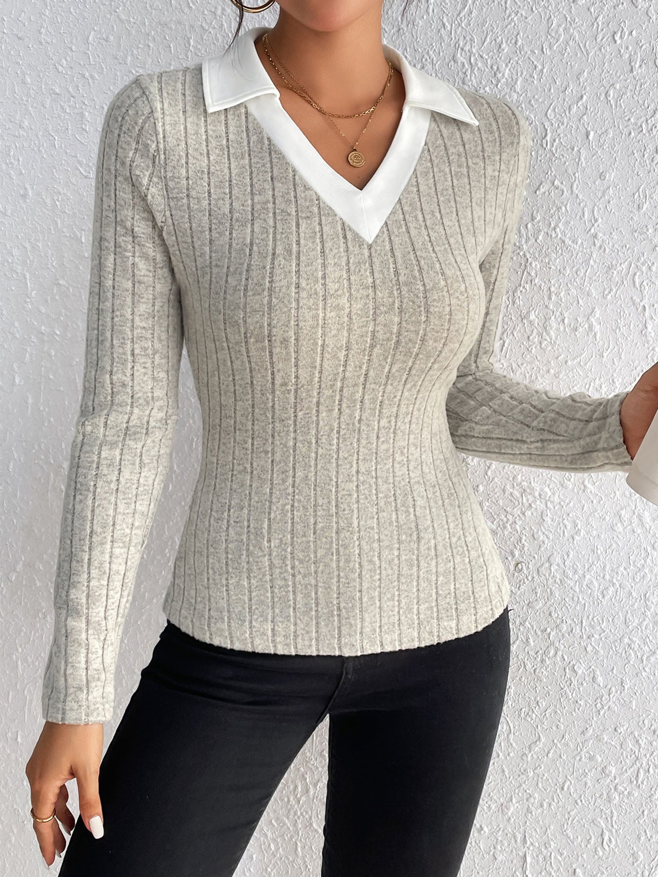 Simple Knitted Bottoming Shirt