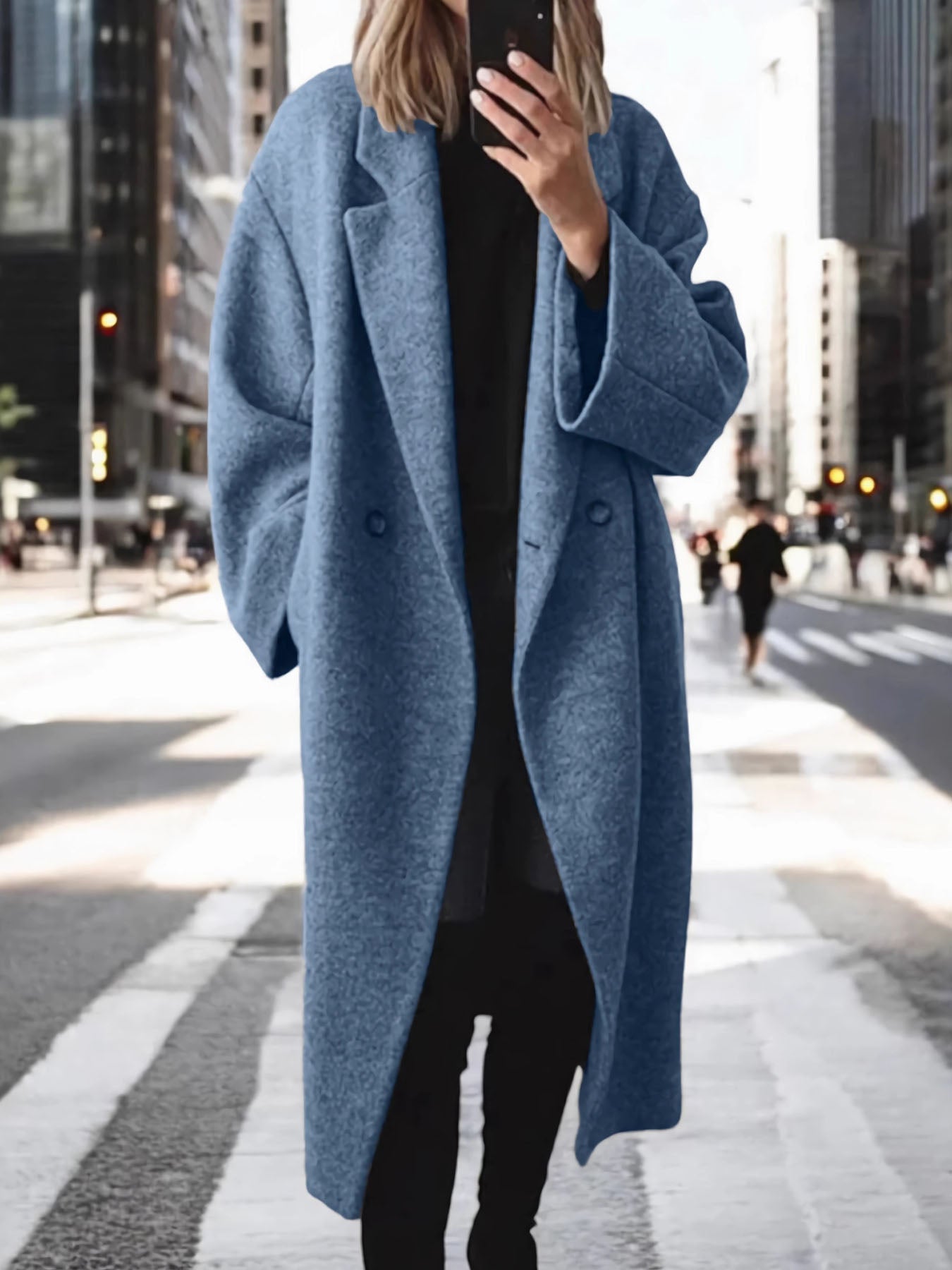 Vorioal Trench Blue Long Coat