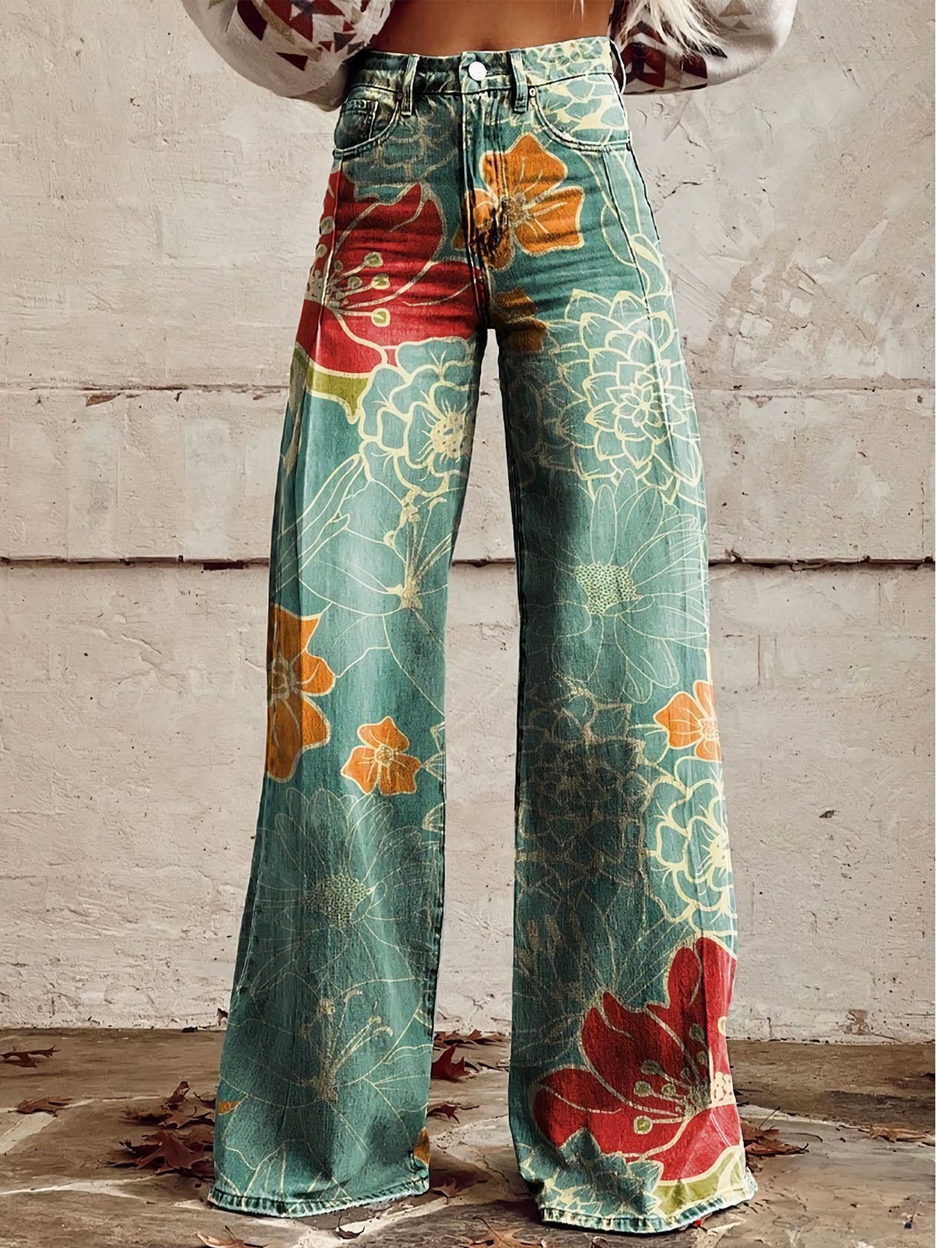 Vorioal Elegant Print Pants