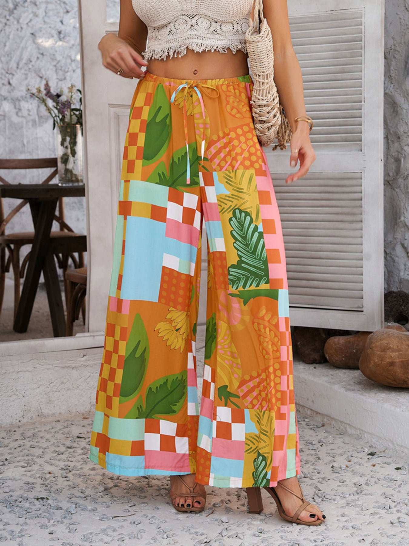 Boho Cute Fruit Palazzo Pants