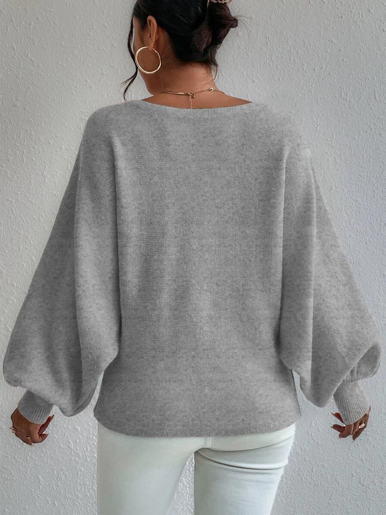 Vorioal Knitted Gray Sweater