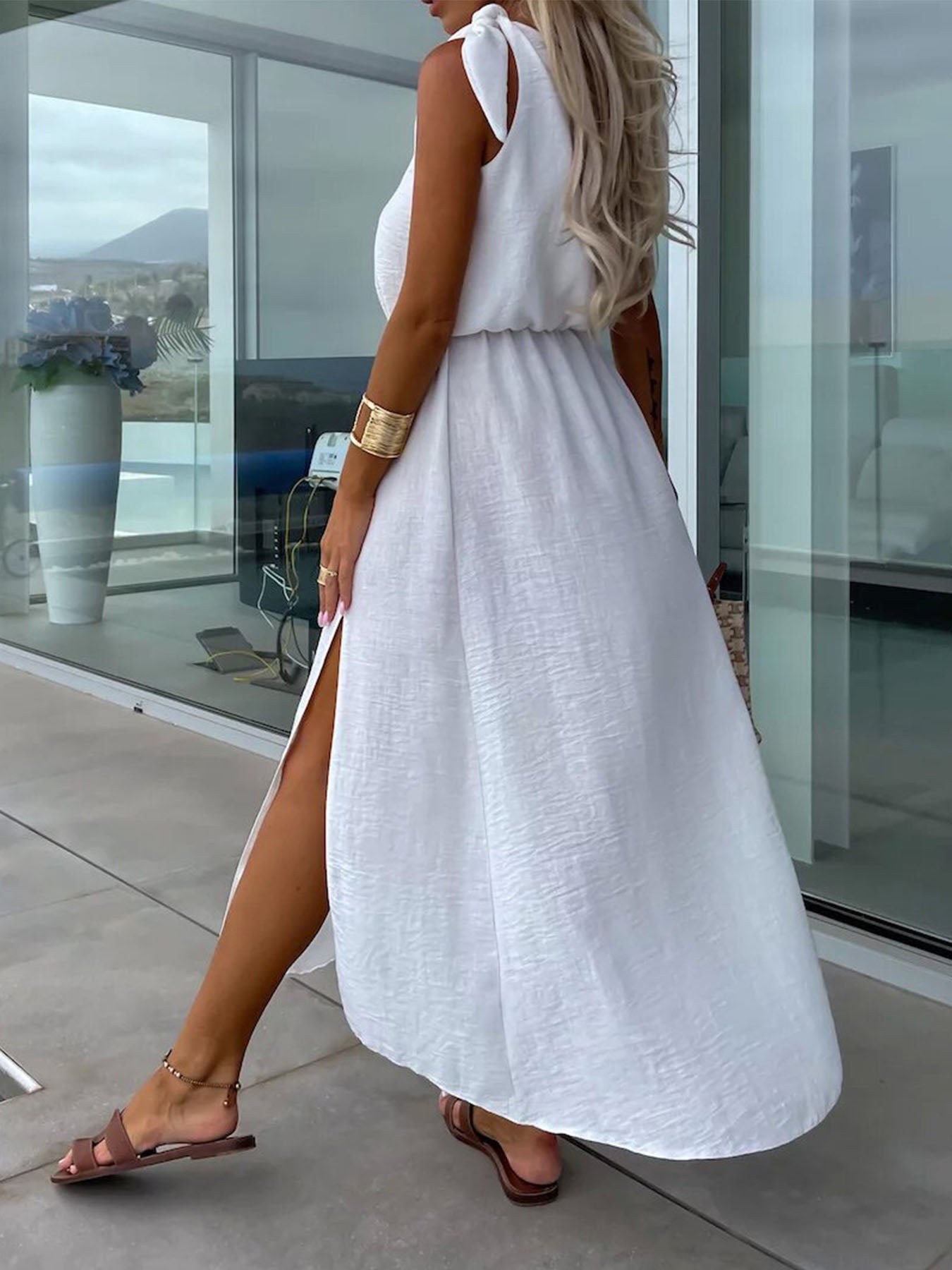 Vorioal Sexy Slit Dress