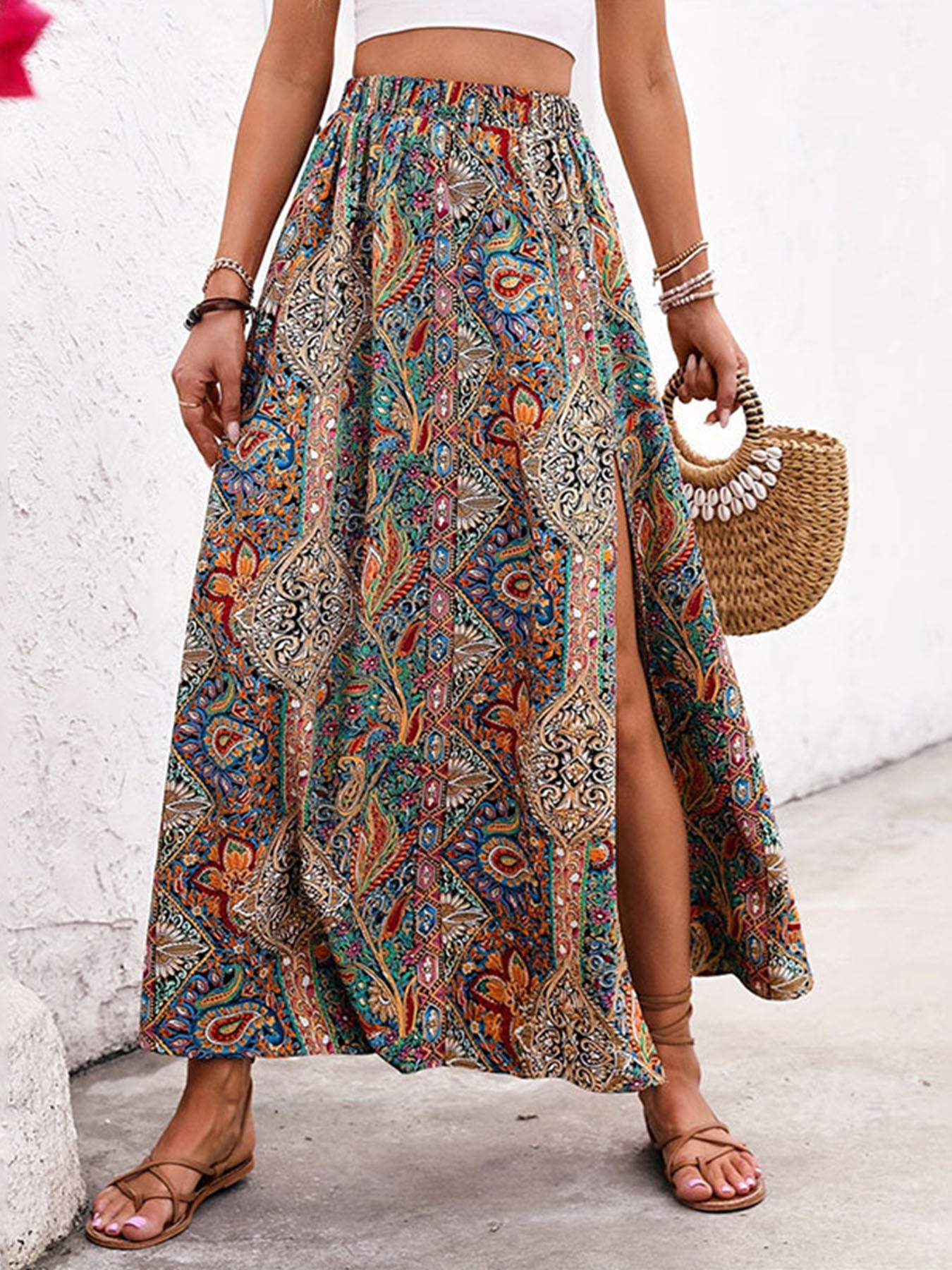 Vorioal Ethnic Print Skirt