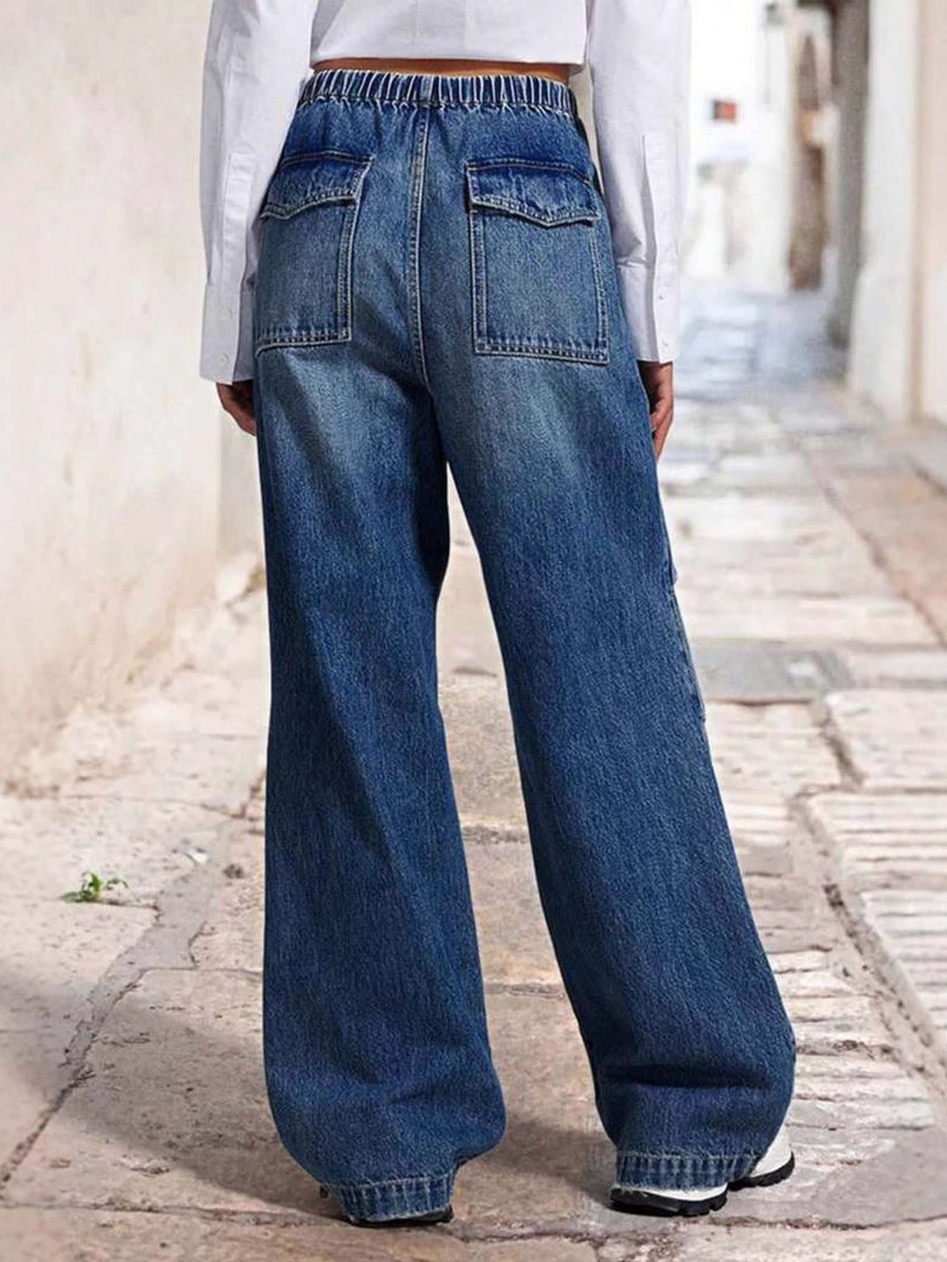 Vorioal Loose Pleated Jeans