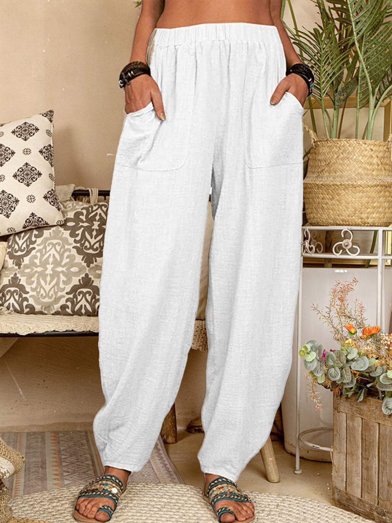 Pantalon sarouel confortable en coton