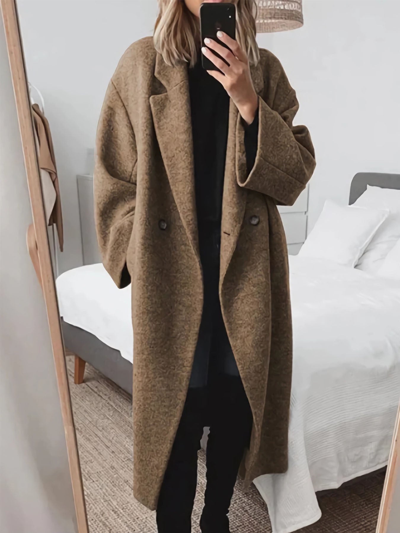 Vorioal Woolen Long Trench Coat