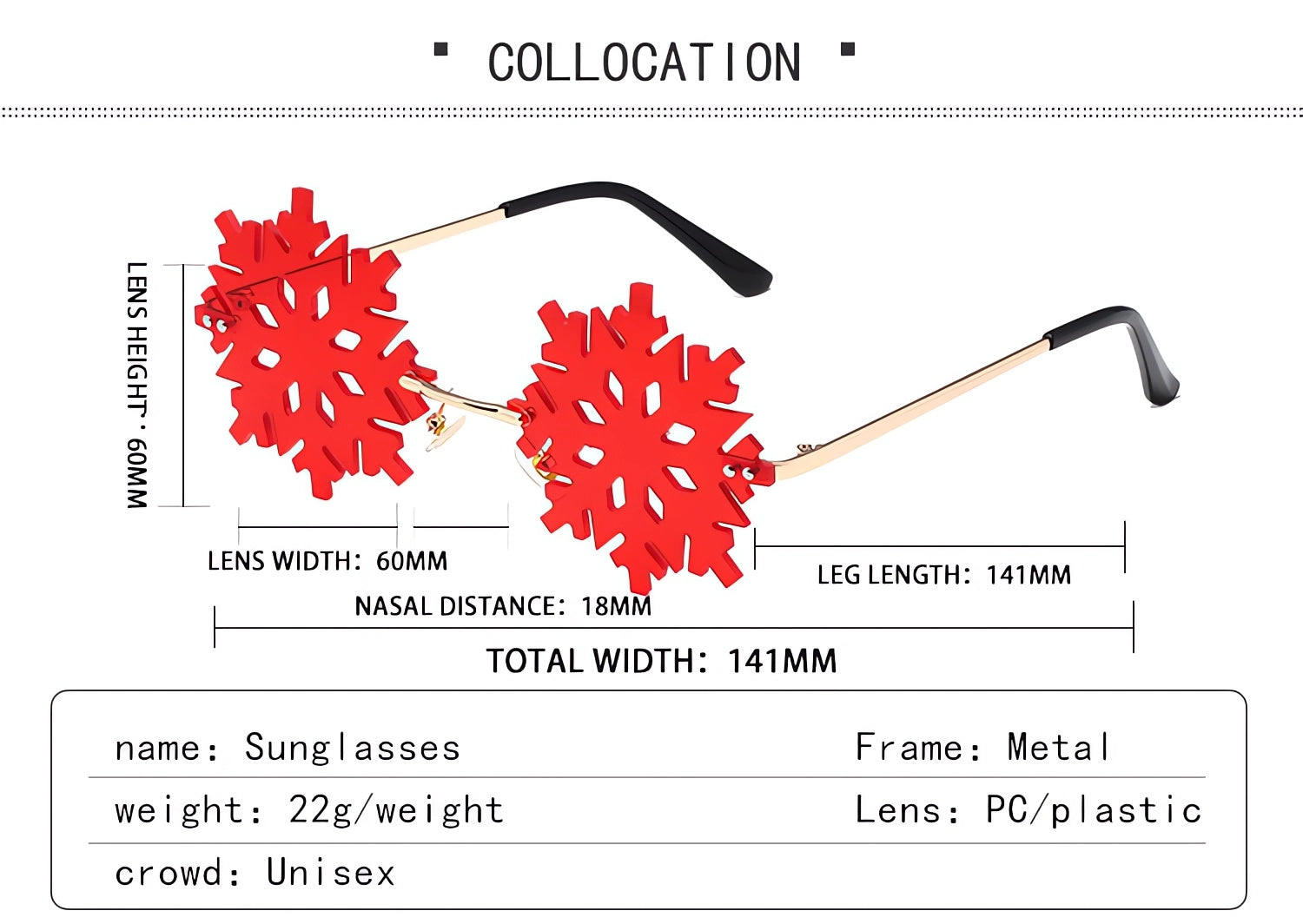 Frameless Snowflake Sunglasses