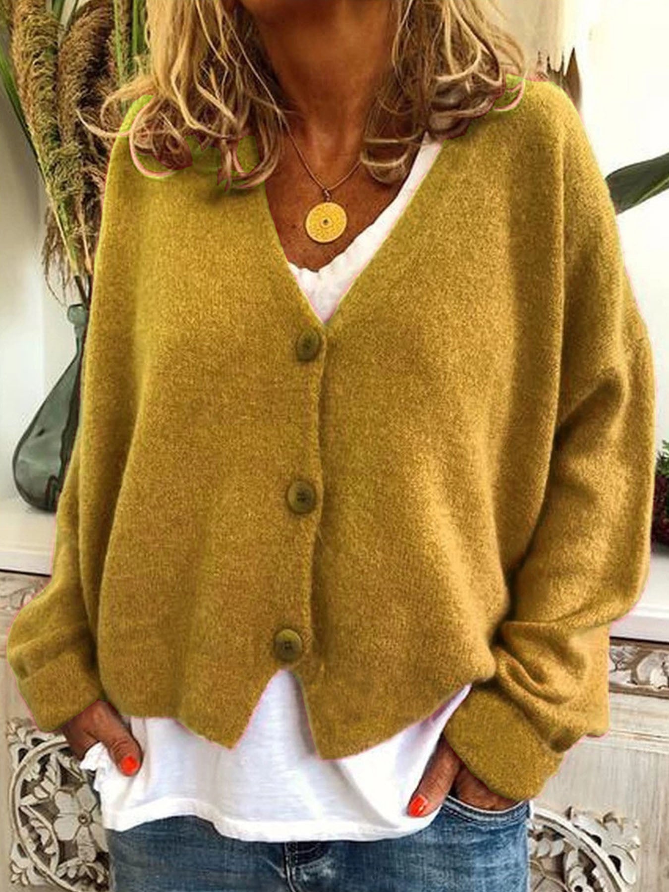 Classic Solid Color Cardigan