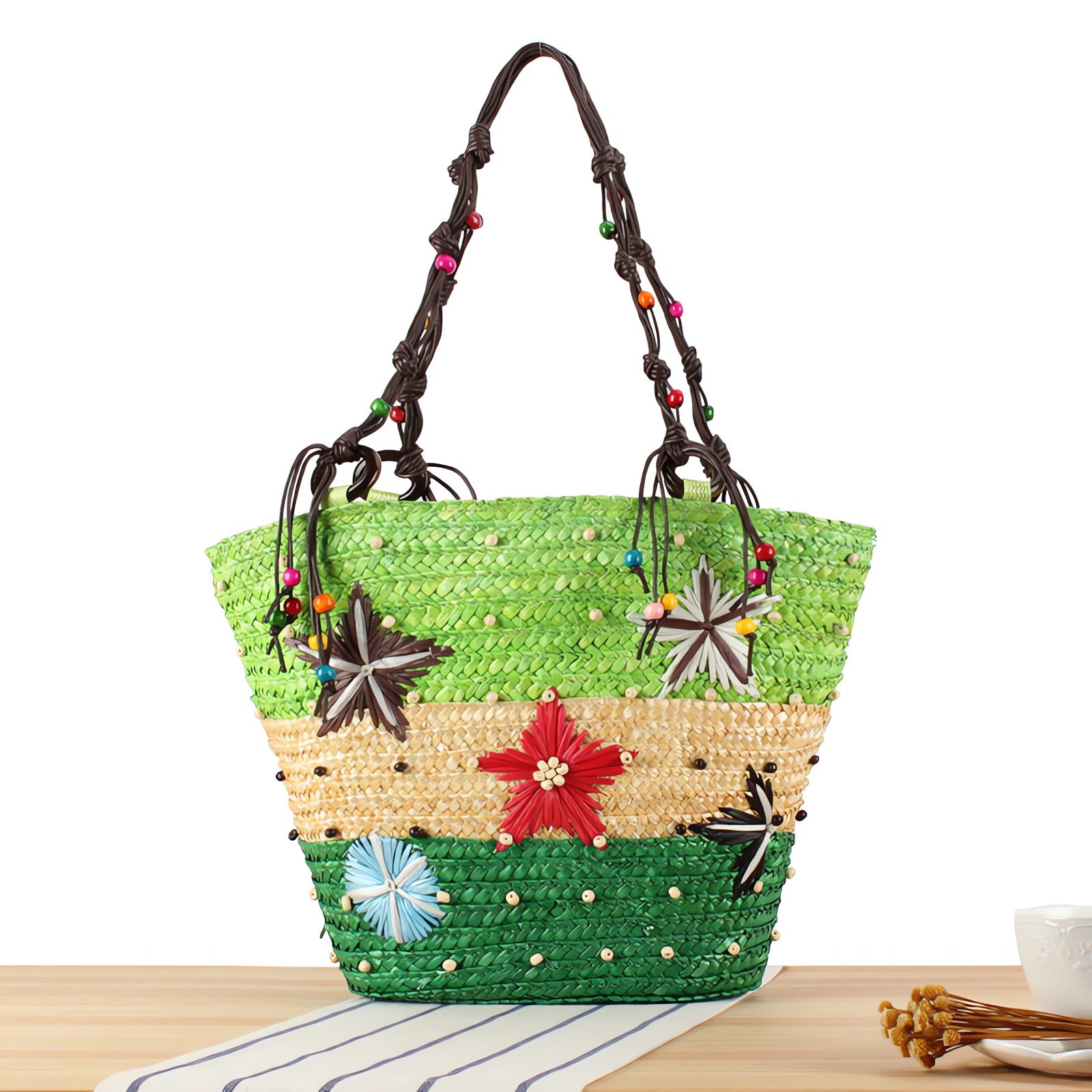 Cute Cartoon Straw Tote